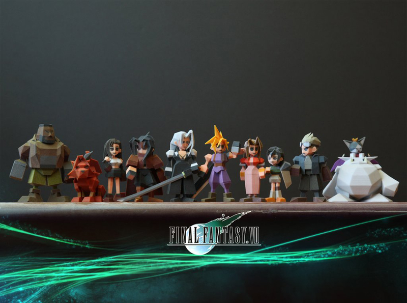 Illustration for article titled 3D-Printed Final Fantasy VII Characters Look Pretty Amazing